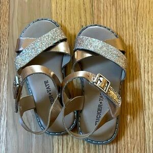 Tucker + Tate Kids' Glitter Strap Sandals - Gold